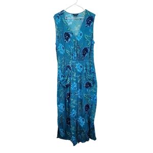 April Cornell Women's Floral Plisse Straight Leg Panama Breeze Jumpsuit - XL